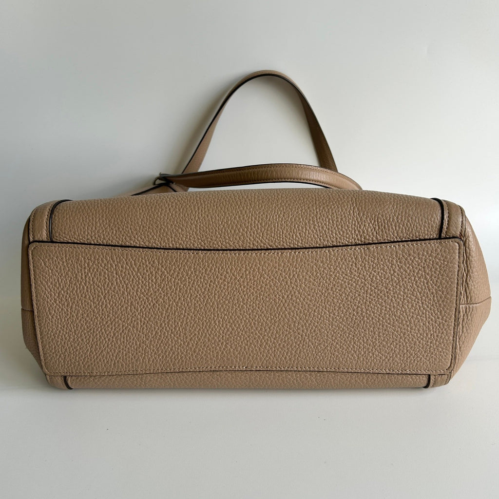 Coach Kristy Taupe Pebbled Leather Shoulder Bag Excellent2