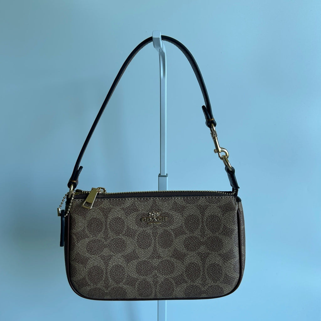 Coach Nolita 19 Brown Signature Canvas Leather Shoulder Bag Excellent0