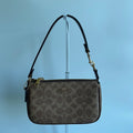 Coach Nolita 19 Brown Signature Canvas Leather Shoulder Bag Excellent0