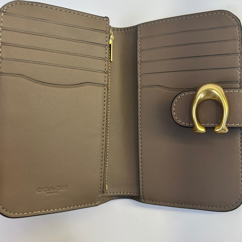Coach Tabby CY234 Taupe Brown Leather Medium Wallet Good2