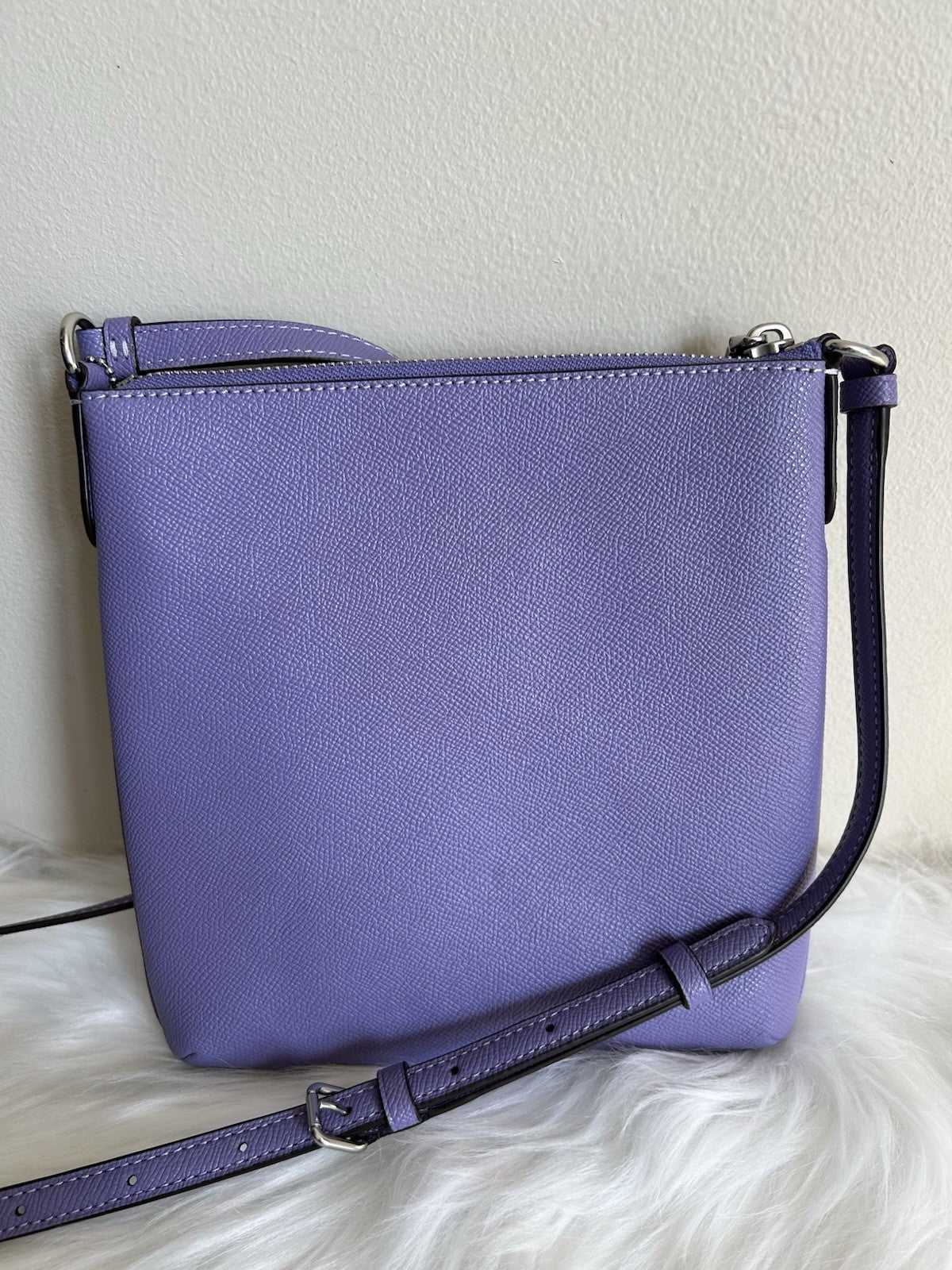 Coach North South Purple Crossgrain Leather Crossbody Bag Excellent2