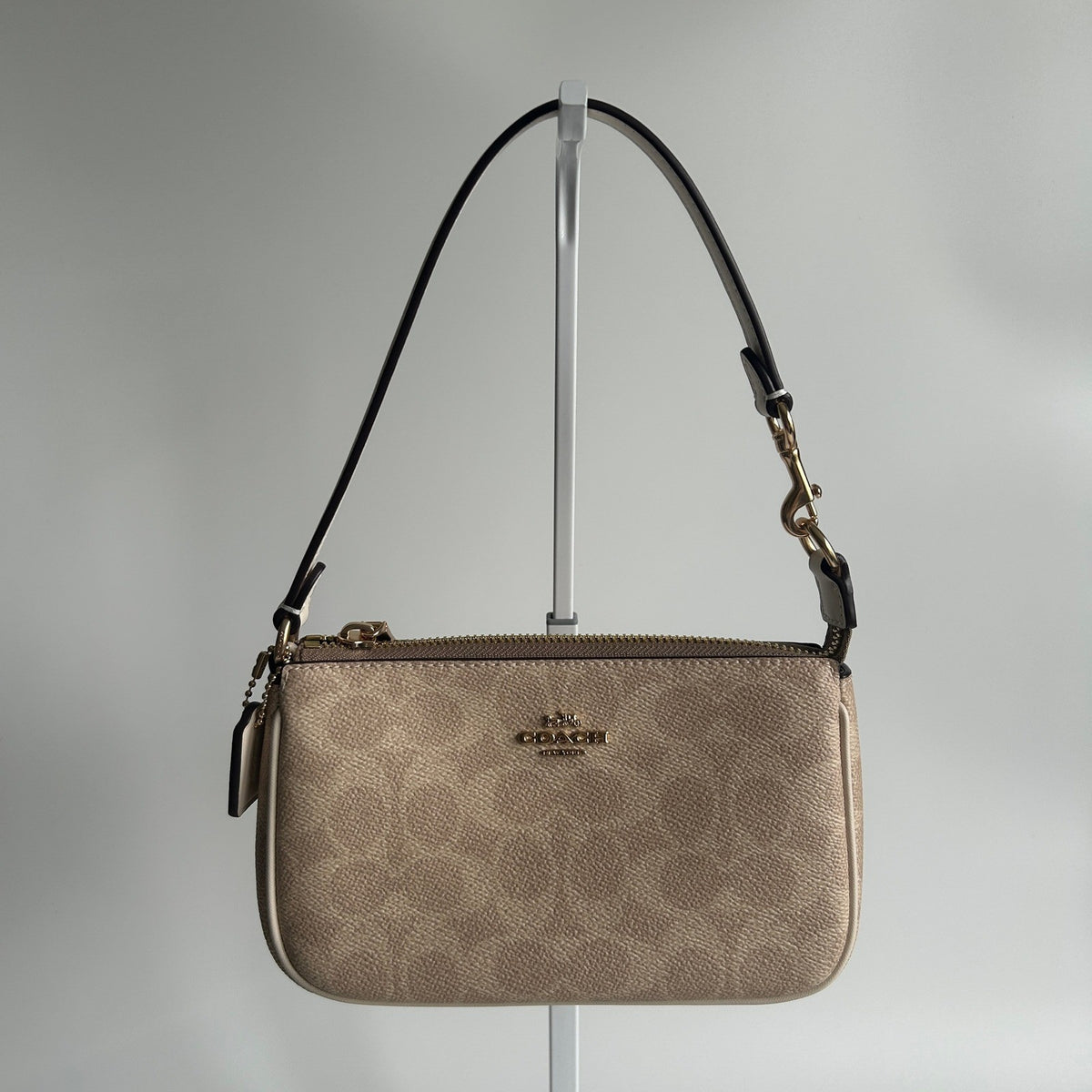 Coach Nolita 19 Khaki Chalk Signature Canvas Shoulder Bag Excellent0