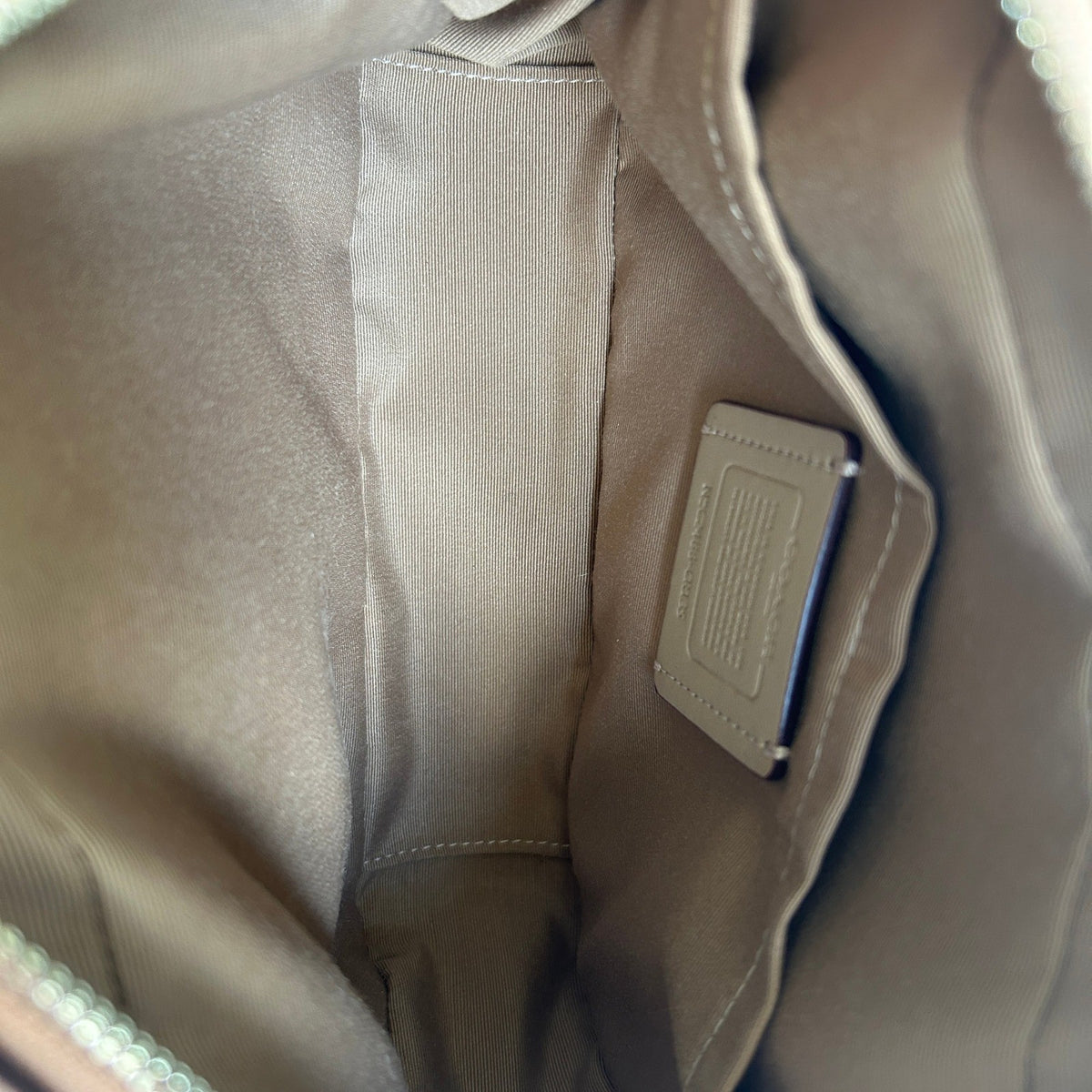 Coach Jamie Camera Bag Khaki Peach Signature Canvas Leather Crossbody Excellent8