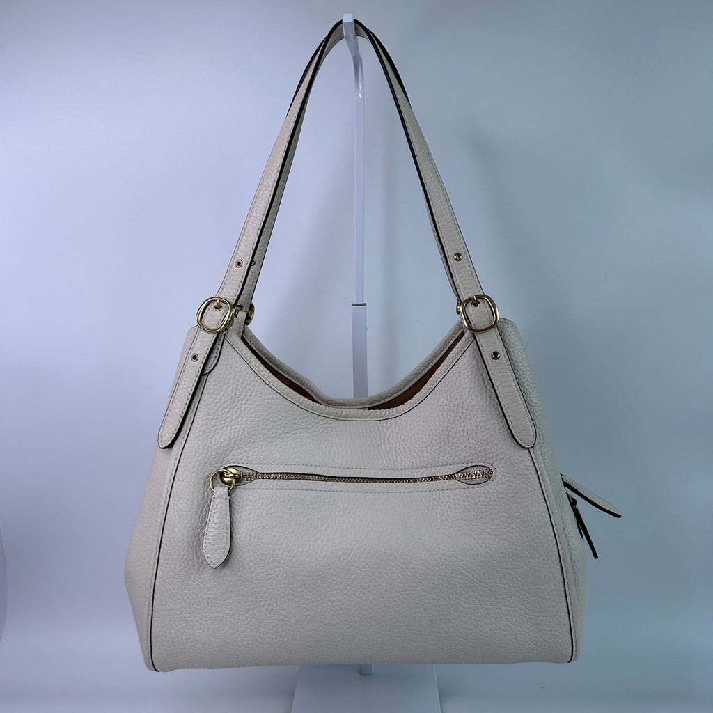 Coach Lori Chalk White Pebbled Leather Shoulder Bag C4824 GOOD1
