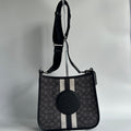 Coach Dempsey File Bag Charcoal Signature Jacquard Leather Crossbody Excellent0