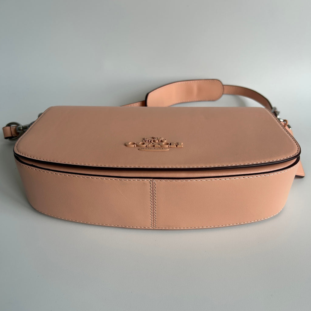 Coach Andrea Shoulder Bag Faded Blush Peach Smooth Leather Flap CT7683