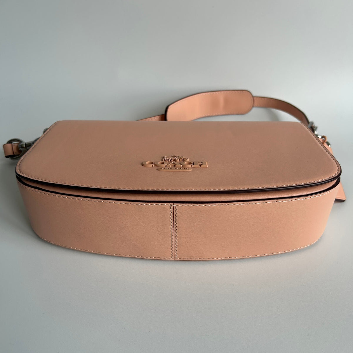 Coach Andrea Shoulder Bag Faded Blush Peach Smooth Leather Flap CT7683