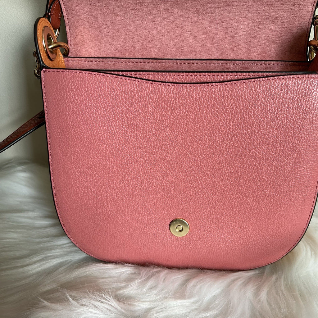 Coach Kleo 23 Faded Blush Multi Pebbled Leather Shoulder Bag NWT5