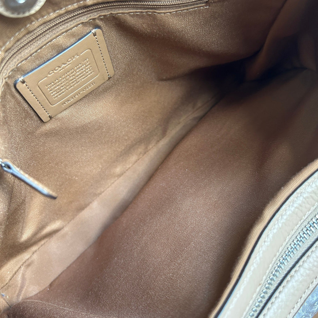 Coach Kristy Taupe Pebbled Leather Shoulder Bag Excellent7