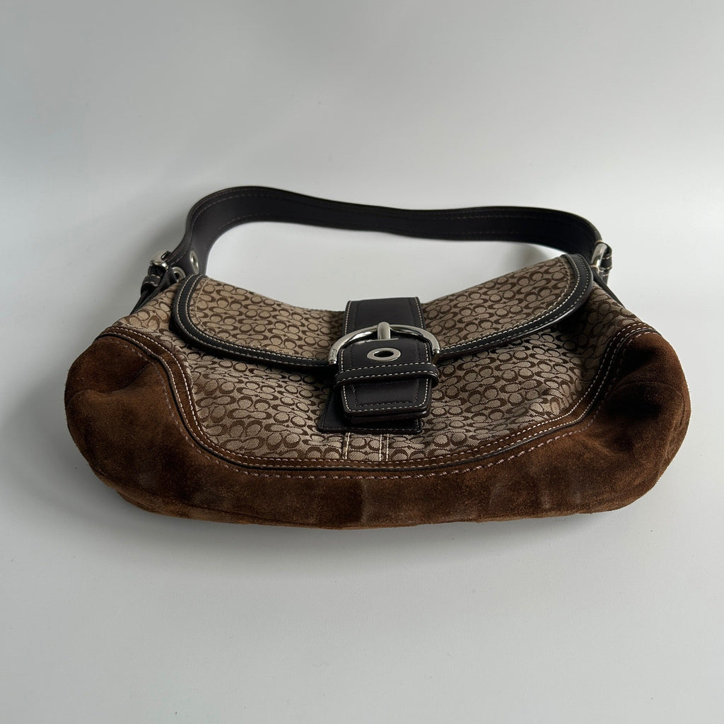 Coach Soho Signature Brown Canvas Leather Shoulder Bag F10926 Excellent2