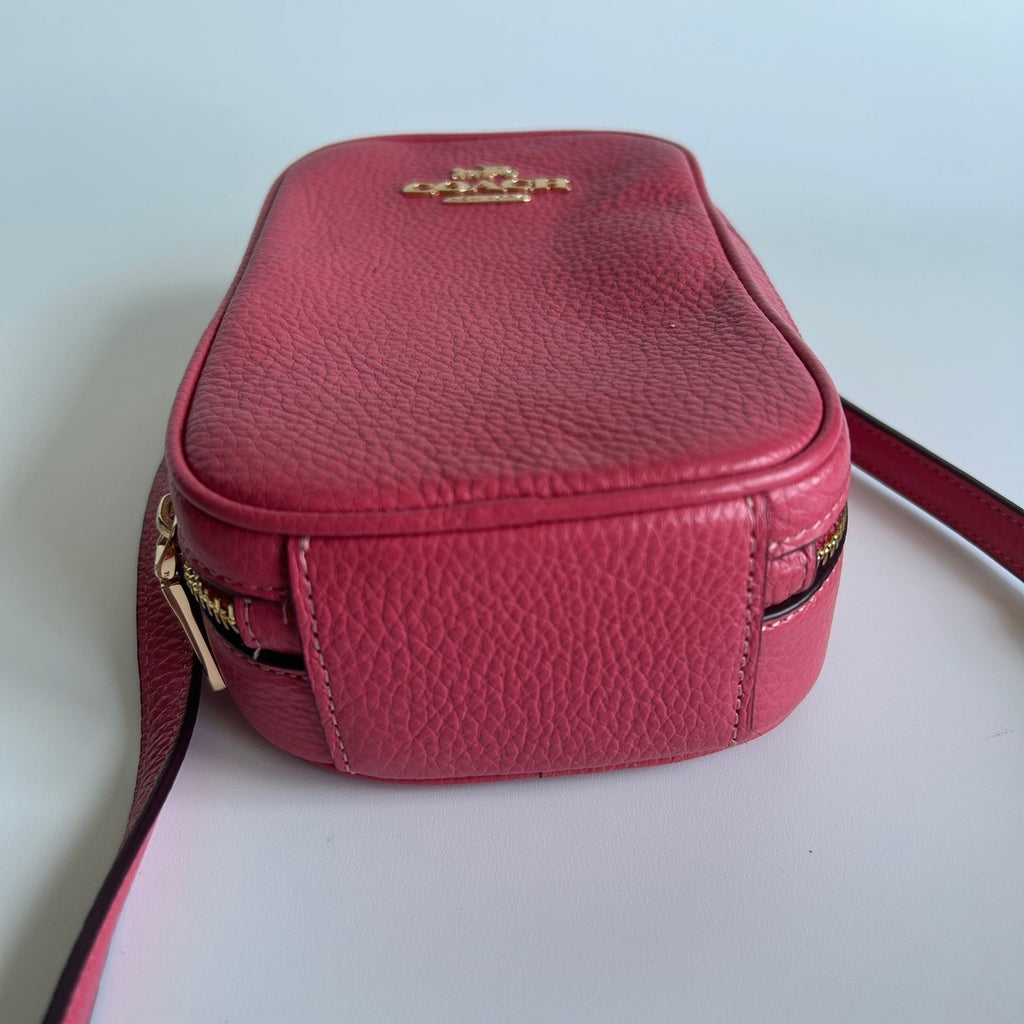 Coach Eva Watermelon Pink Pebbled Leather Crossbody Bag Excellent4