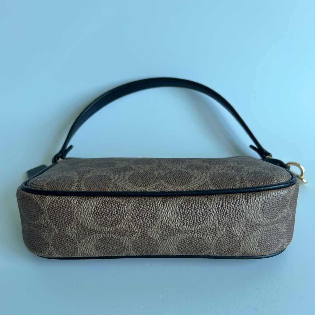 Coach Nolita 19 Tan Black Signature Canvas Wristlet Bag Excellent2