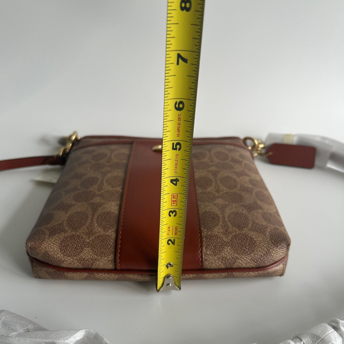 Coach Kitt Messenger Tan Rust Signature Canvas Crossbody Bag CC533 NWT10