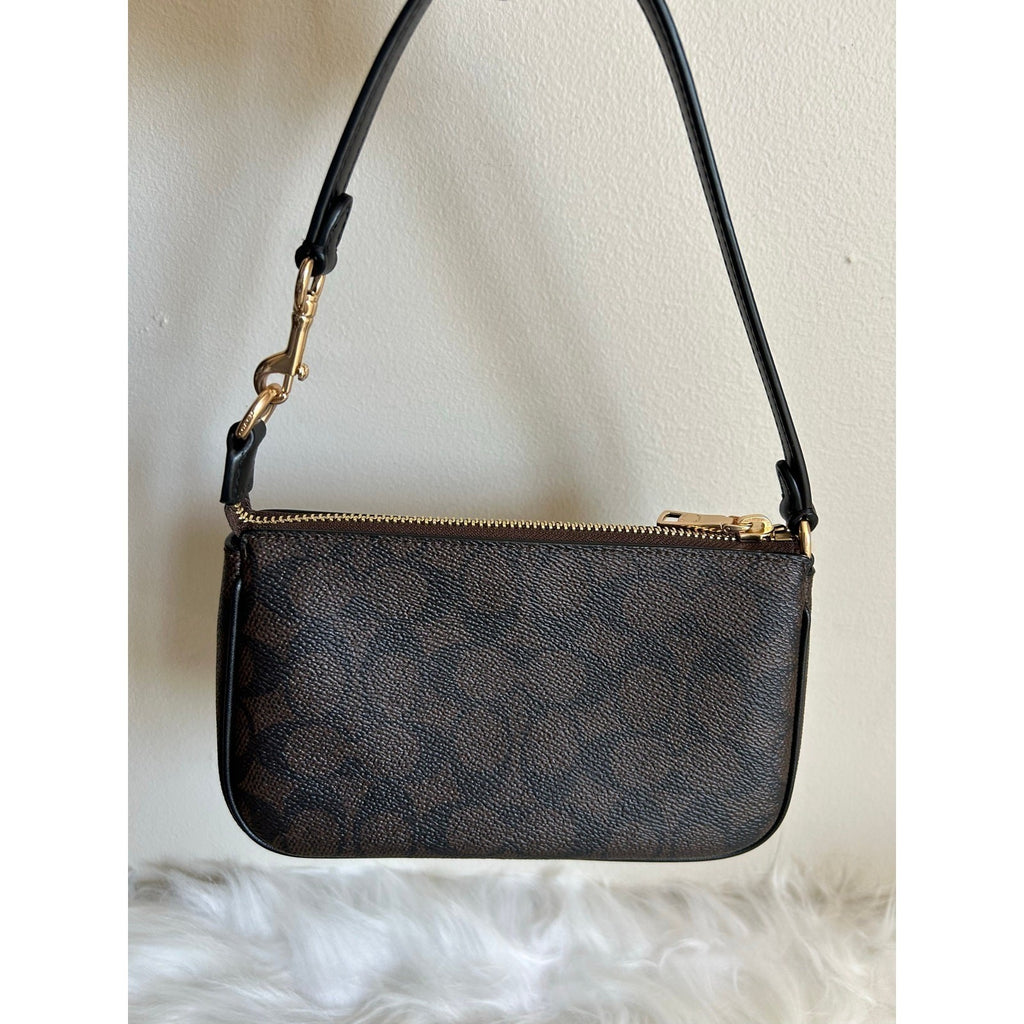Coach Nolita 19 Brown Black Signature Canvas Shoulder Bag Excellent1