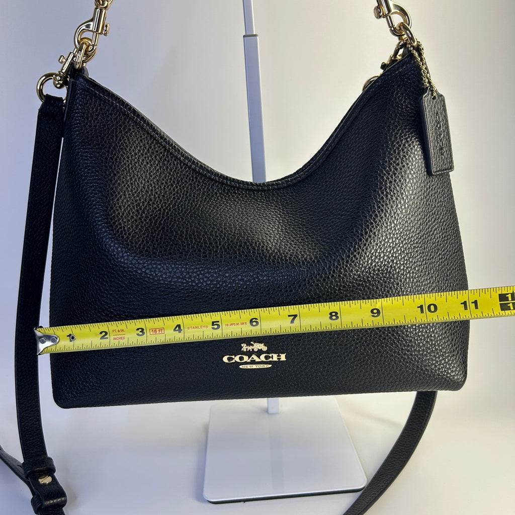 Coach Laurel Black Pebbled Leather Shoulder Bag Excellent5