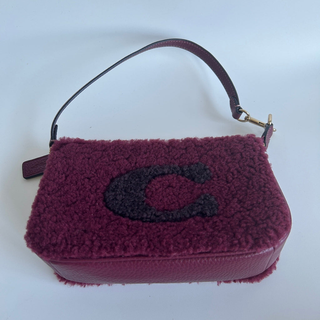 Coach Nolita 19 Wine Shearling Leather Shoulder Bag Excellent7