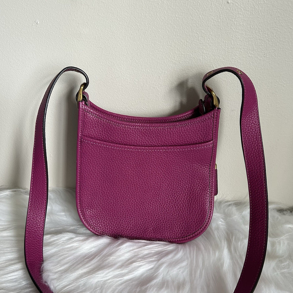 Coach Emery Crossbody 21 Hibiscus Pink Pebbled Leather Bag Excellent0