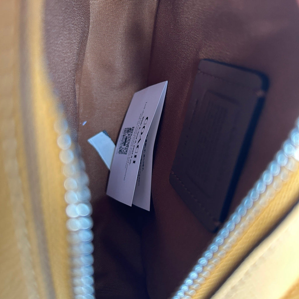 Coach Cantilever Yellow Crossgrain Leather Shoulder Bag Excellent4