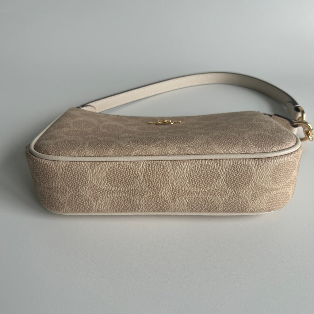 Coach Nolita 19 Khaki Chalk Signature Canvas Shoulder Bag Excellent3