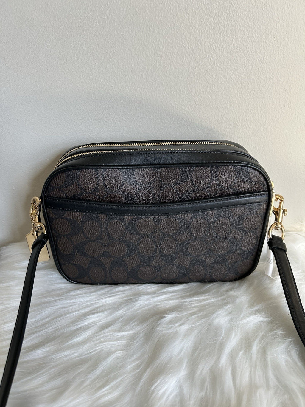Coach Jes Crossbody Brown Black Signature Canvas Leather Bag F68168 NEW1
