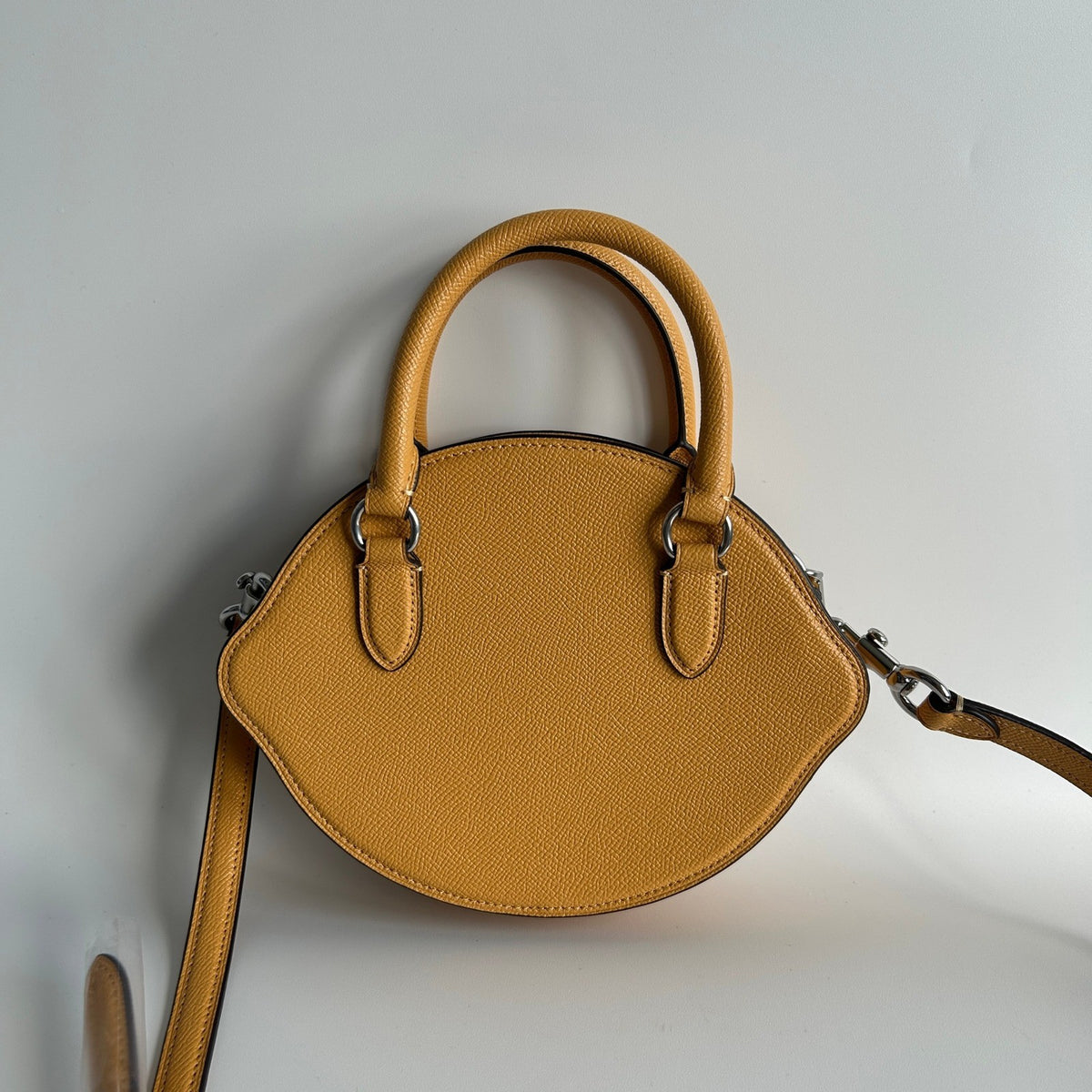 Coach Cantilever Yellow Crossgrain Leather Shoulder Bag Excellent2