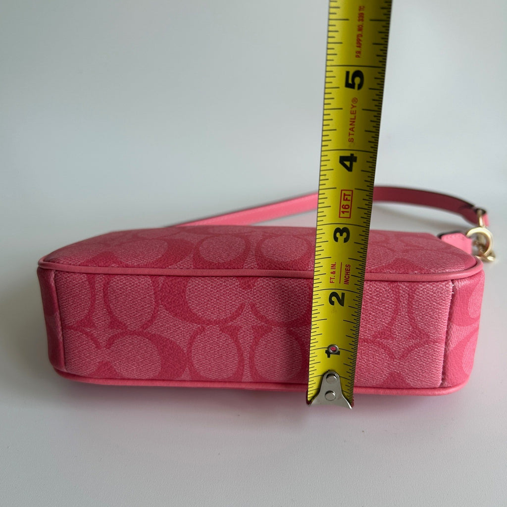 Coach Nolita 19 Pink Lemonade Signature Canvas Wristlet Shoulder Bag NEW6