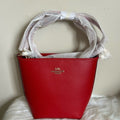 Coach City Bucket Bold Red Pebbled Leather Bag NEW0