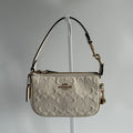 Coach Nolita 15 Chalk White Signature Leather Wristlet Excellent0