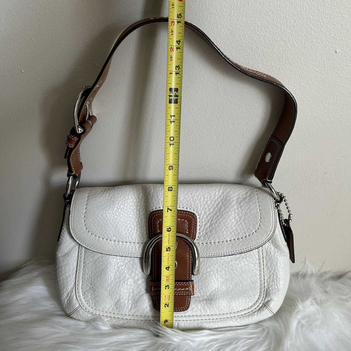 Coach Soho Chalk White Pebbled Leather Shoulder Bag Good8