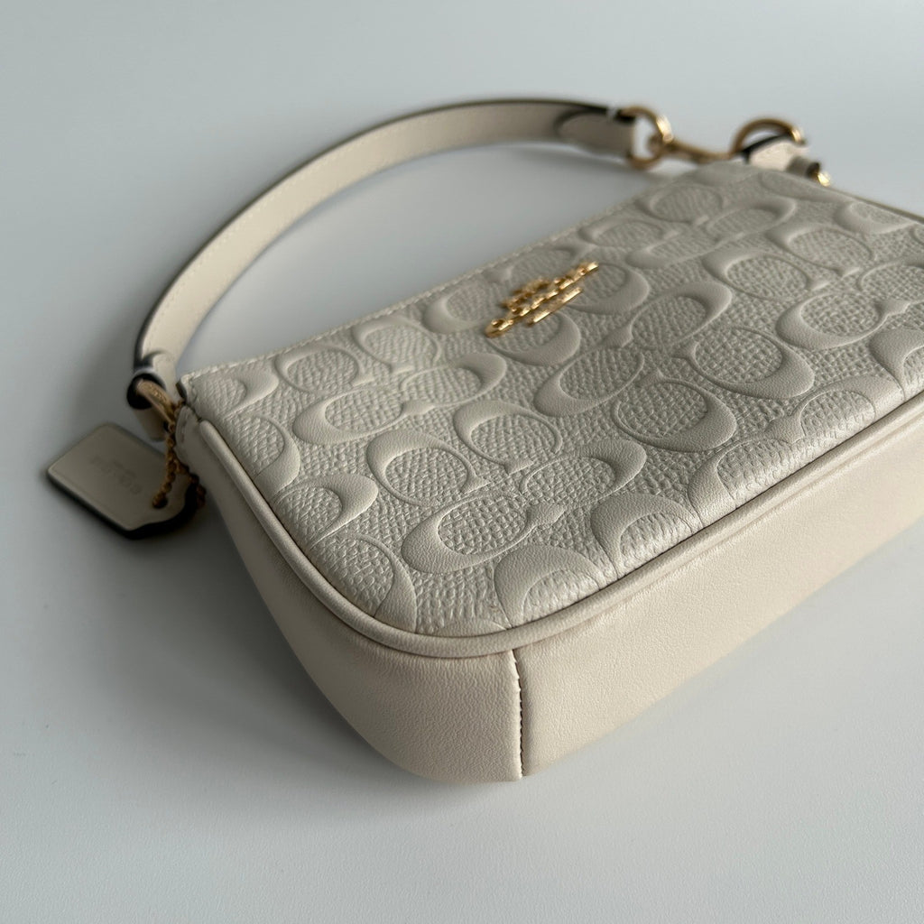 Coach Nolita 15 Chalk White Signature Leather Wristlet Excellent4