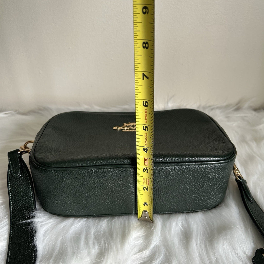 Coach Jamie Camera Bag Forest Green Pebbled Leather Crossbody Excellent8