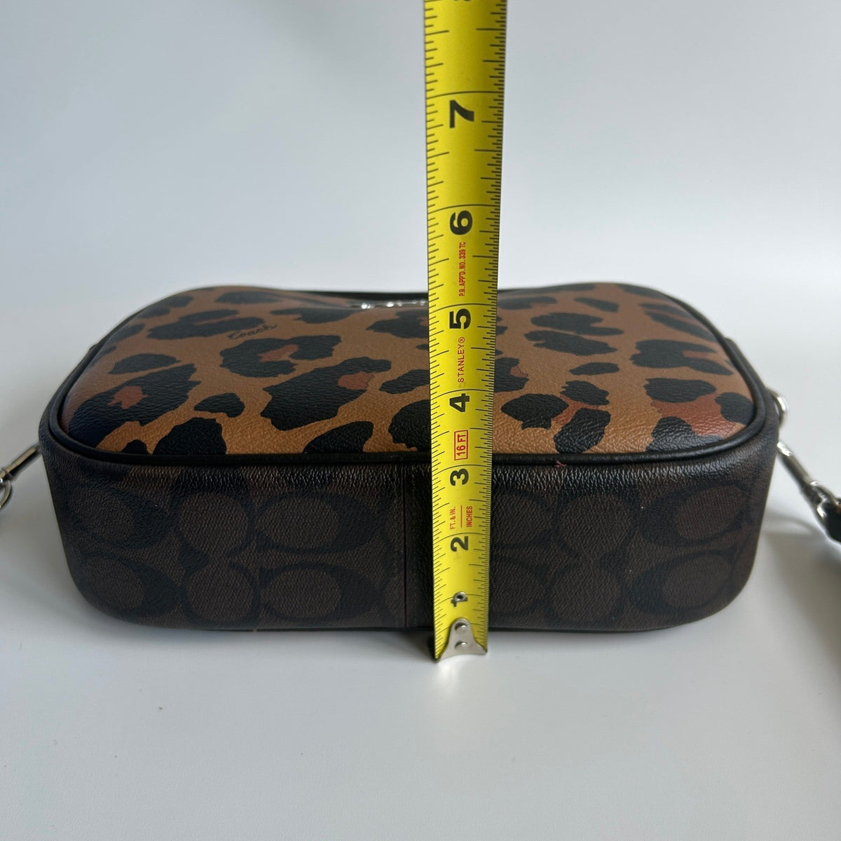 Coach Jamie Camera Bag Leopard Signature Canvas Crossbody CC759 Excellent8