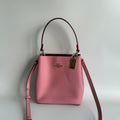 Coach Small Town Bucket Bag Pink Pebbled Leather Shoulder Bag Excellent0
