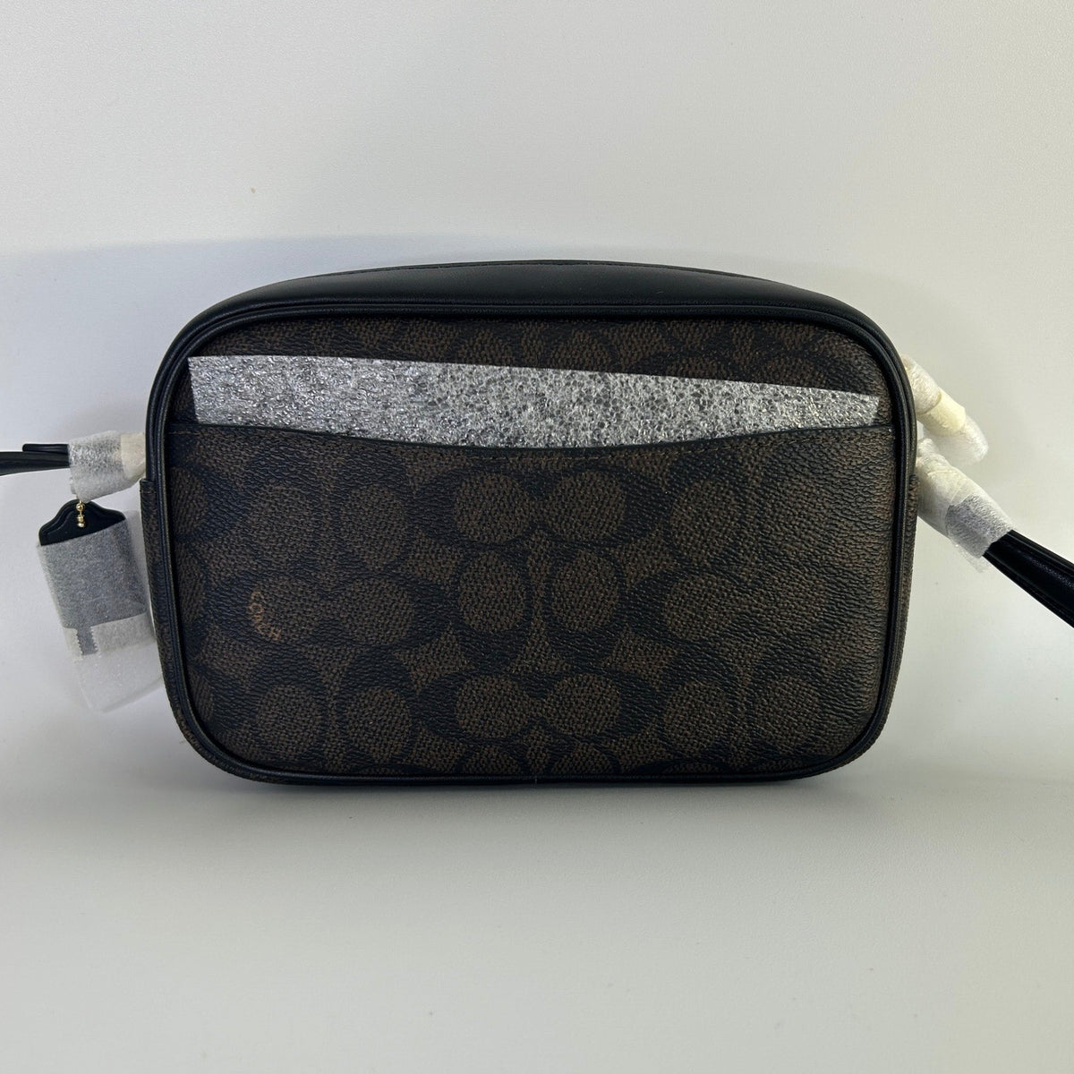 Coach Mini Jamie Walnut Black Signature Canvas Camera Bag NEW1