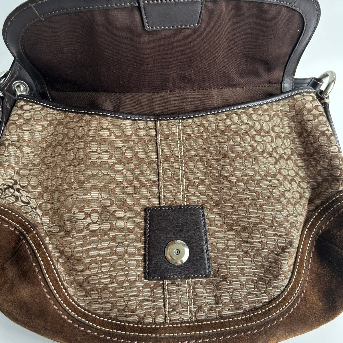 Coach Soho Signature Brown Canvas Leather Shoulder Bag F10926 Excellent3