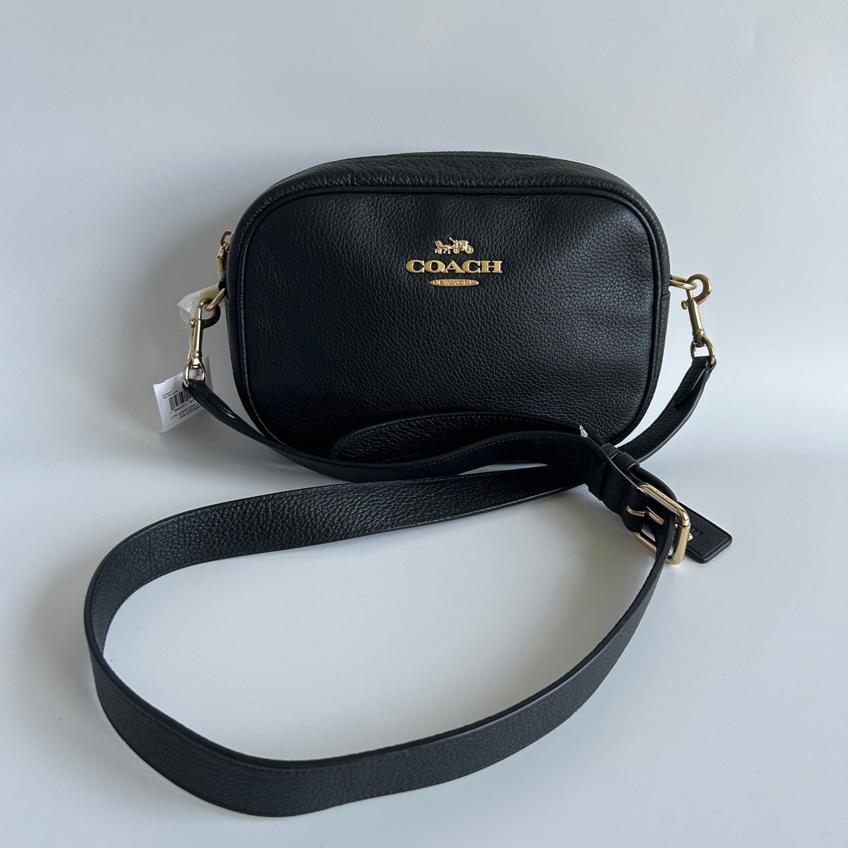 Coach Jamie Black Pebbled Leather Camera Bag New1