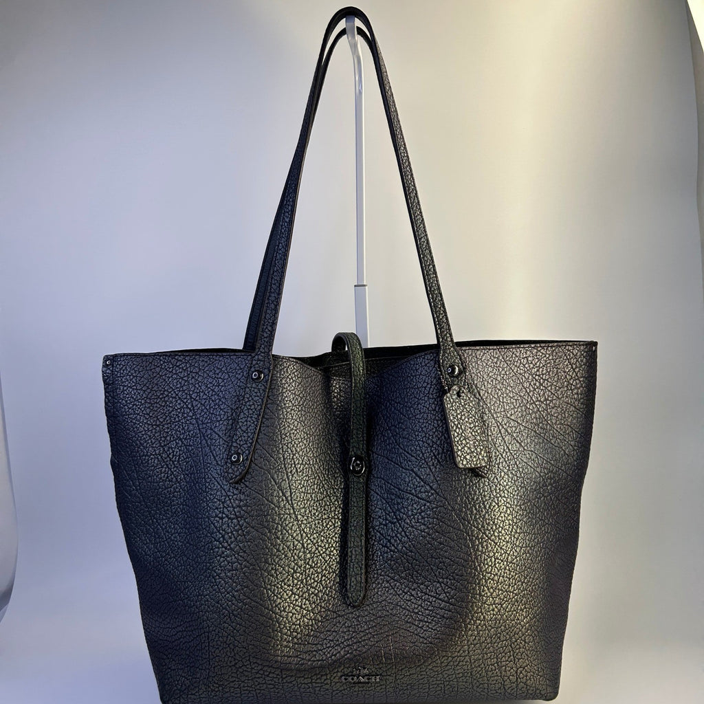 Coach Market Tote Iridescent Hologram Buffalo Leather Bag 54631 Good0