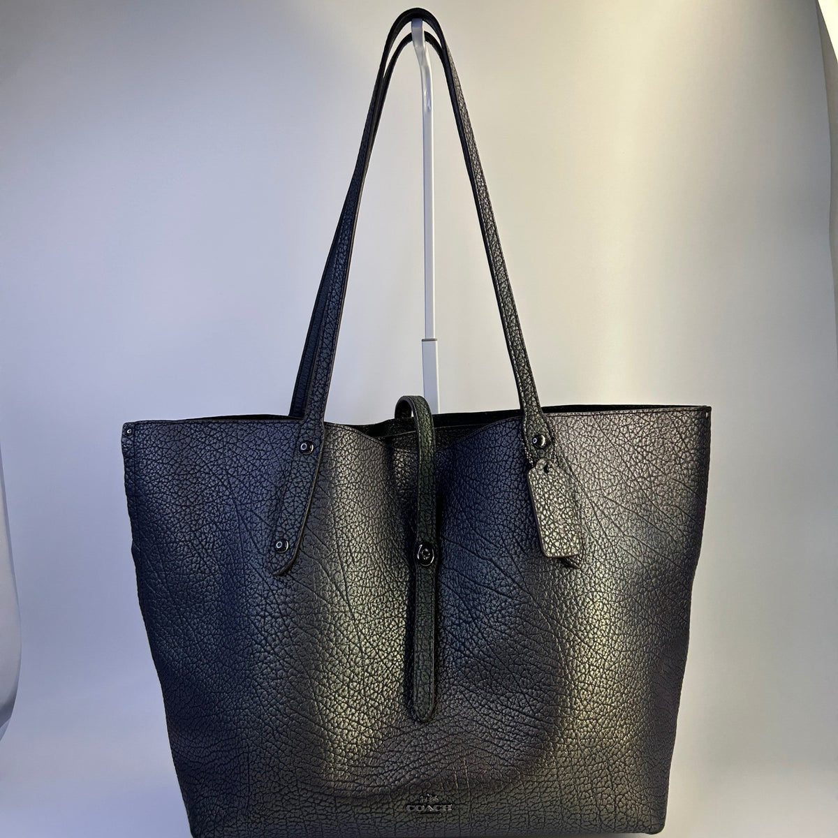 Coach Market Tote Iridescent Hologram Buffalo Leather Bag 54631 Good0