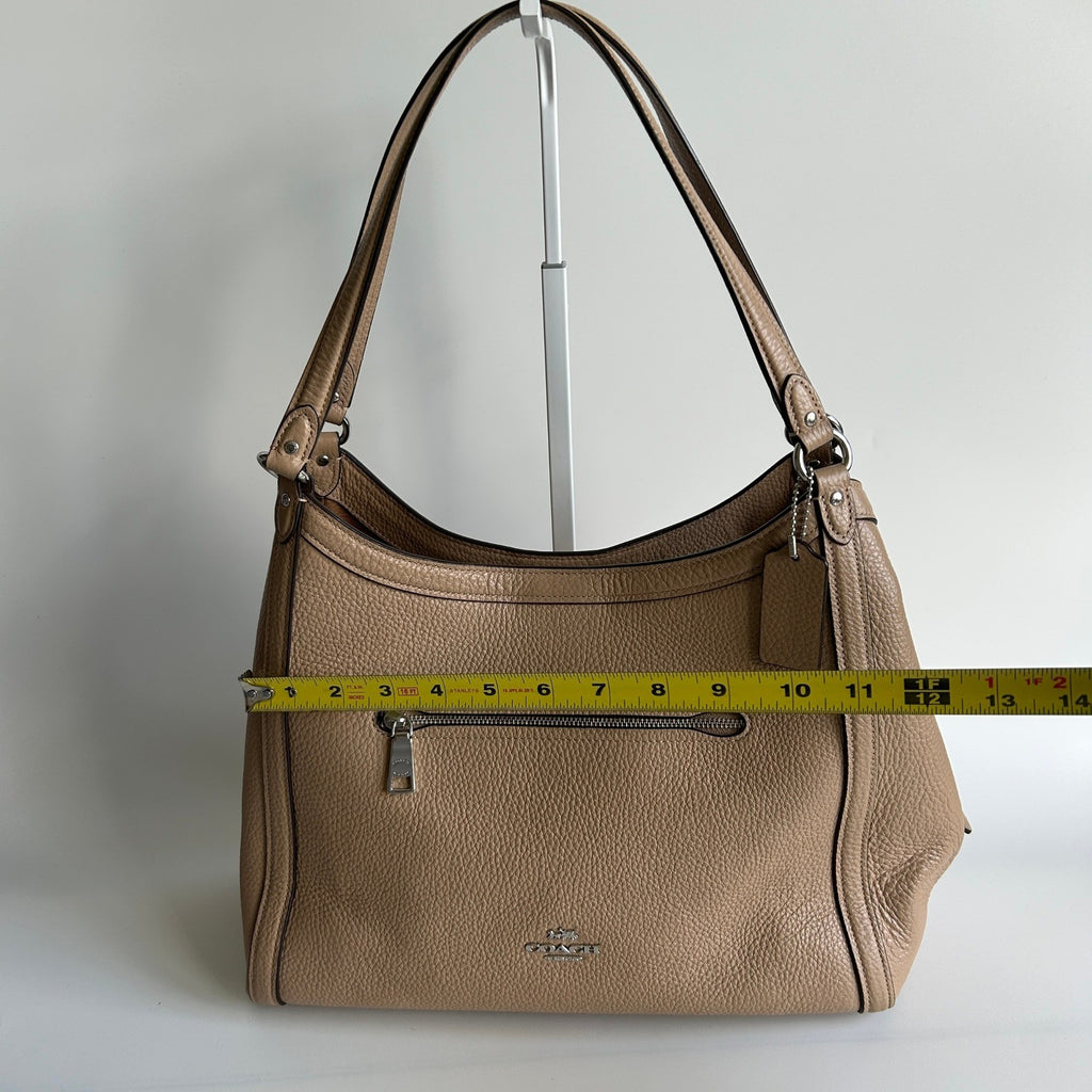 Coach Kristy Taupe Pebbled Leather Shoulder Bag Excellent10