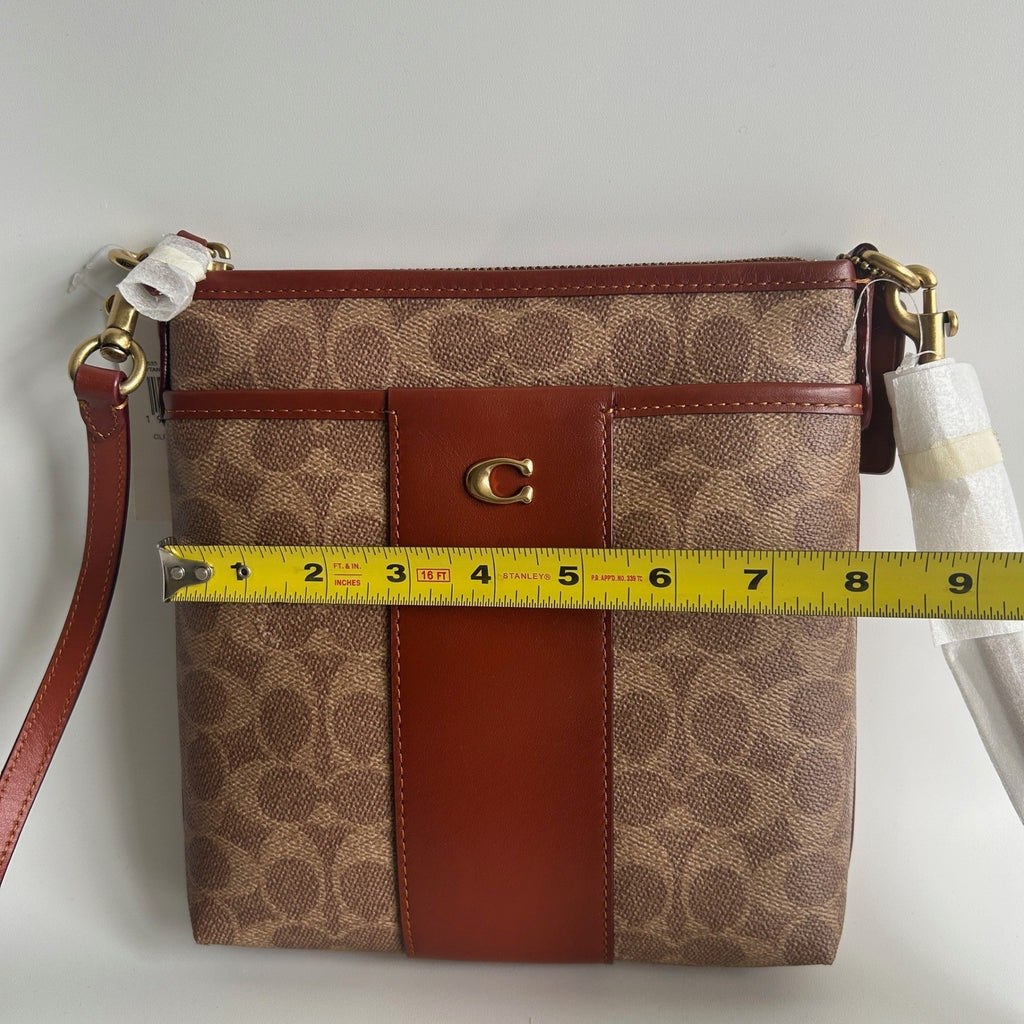 Coach Kitt Messenger Tan Rust Signature Canvas Crossbody Bag CC533 NWT8