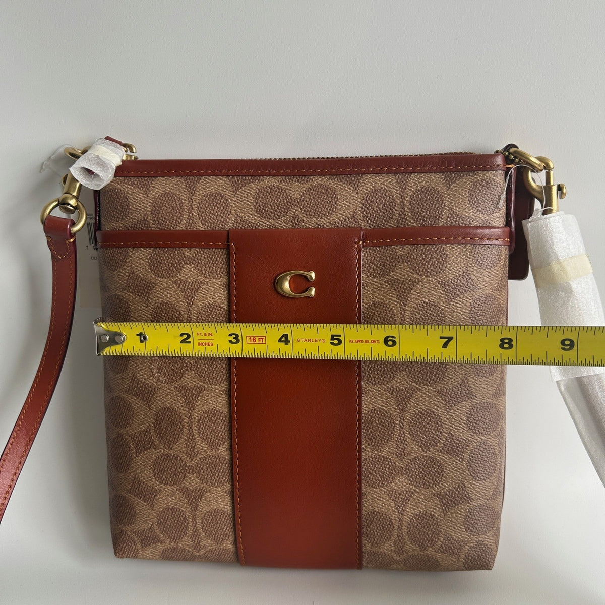 Coach Kitt Messenger Tan Rust Signature Canvas Crossbody Bag CC533 NWT8