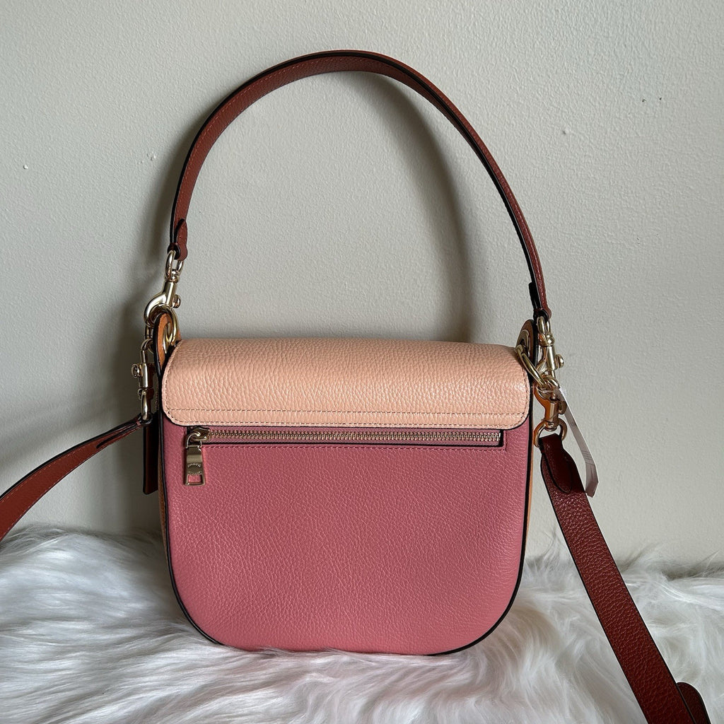 Coach Kleo 23 Faded Blush Multi Pebbled Leather Shoulder Bag NWT2
