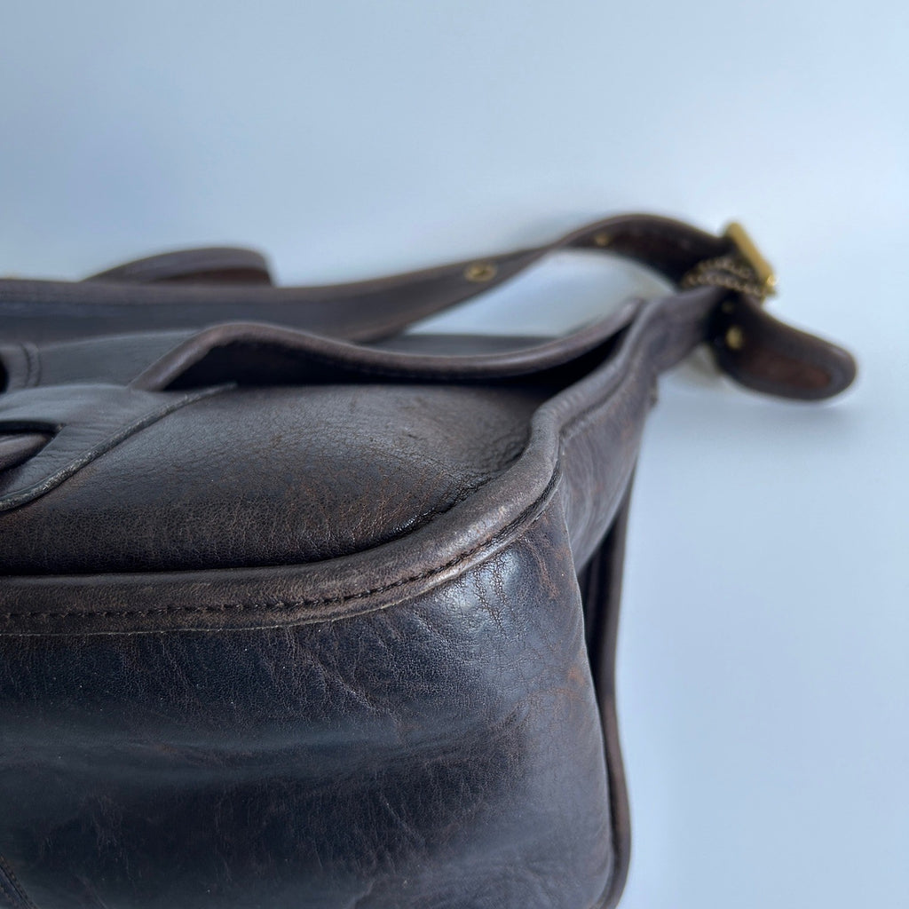 Coach Courier 8920 Dark Brown Glove-tanned Leather Shoulder Bag Good3