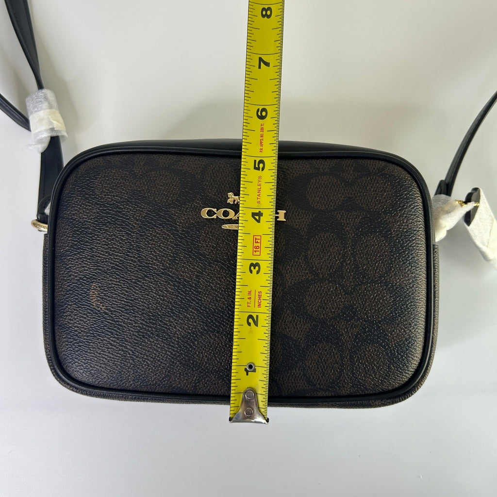 Coach Mini Jamie Walnut Black Signature Canvas Camera Bag NEW5