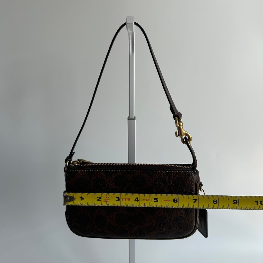 Coach Plaza Bag 18 Signature Brown Mini Shoulder Bag Very Good5