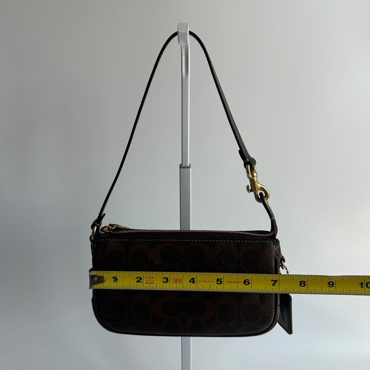 Coach Plaza Bag 18 Signature Brown Mini Shoulder Bag Very Good5