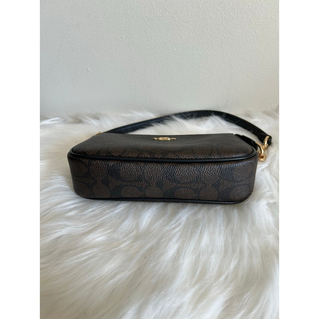 Coach Nolita 19 Brown Black Signature Canvas Shoulder Bag Excellent2