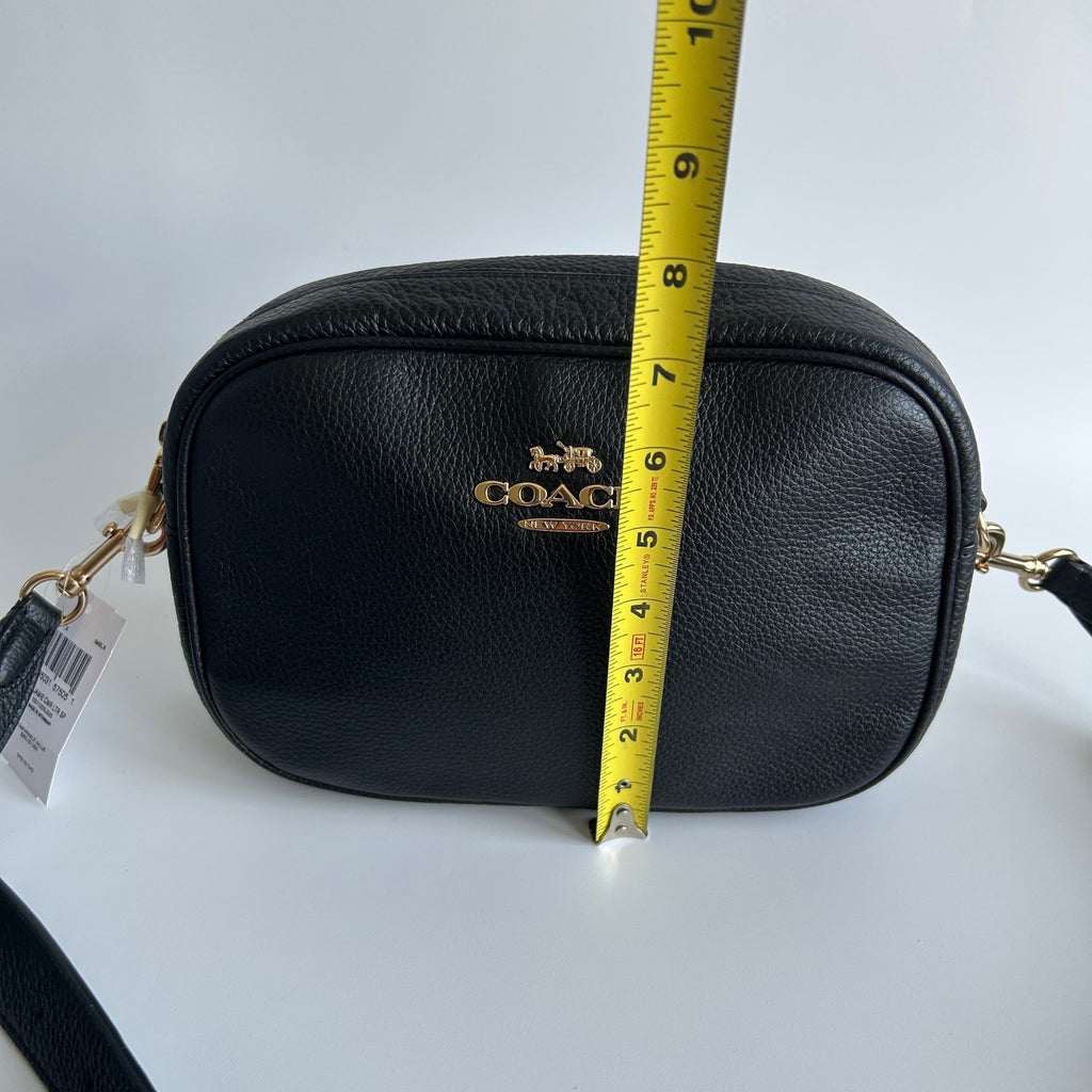 Coach Jamie Black Pebbled Leather Camera Bag New7