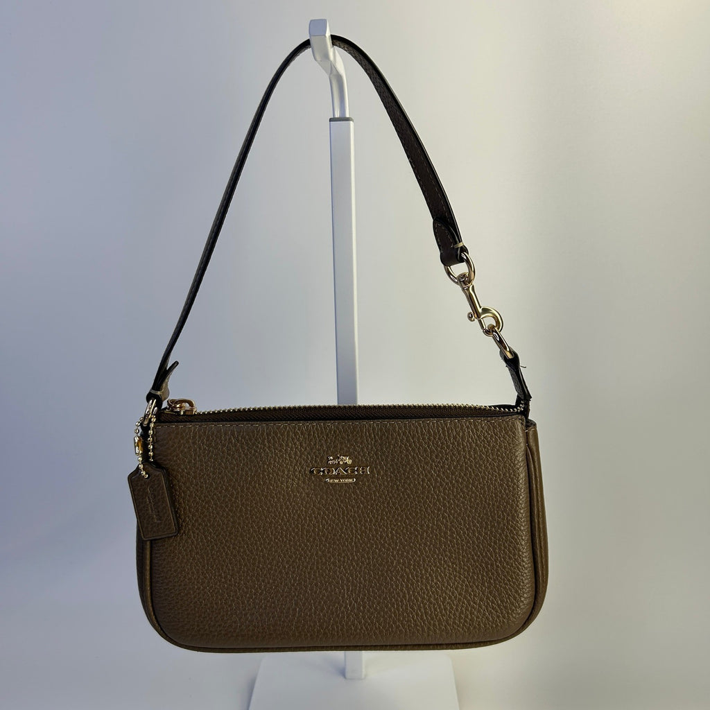 Coach Nolita 19 Brown Refined Pebble Leather Wristlet Bag Good0