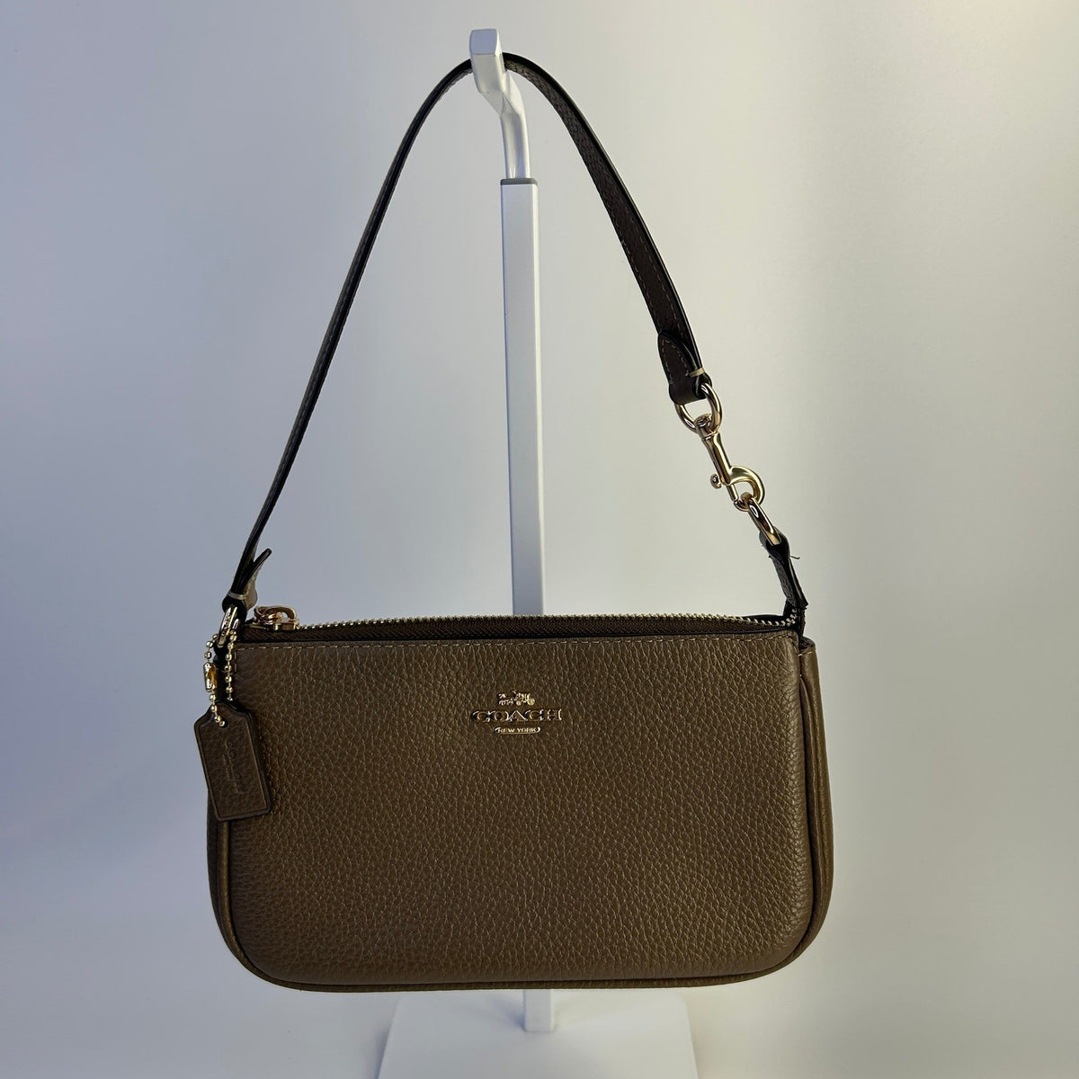 Coach Nolita 19 Brown Refined Pebble Leather Wristlet Bag Good0